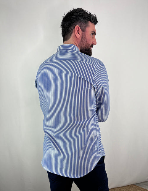 Camisa Sport a Rayas Azul