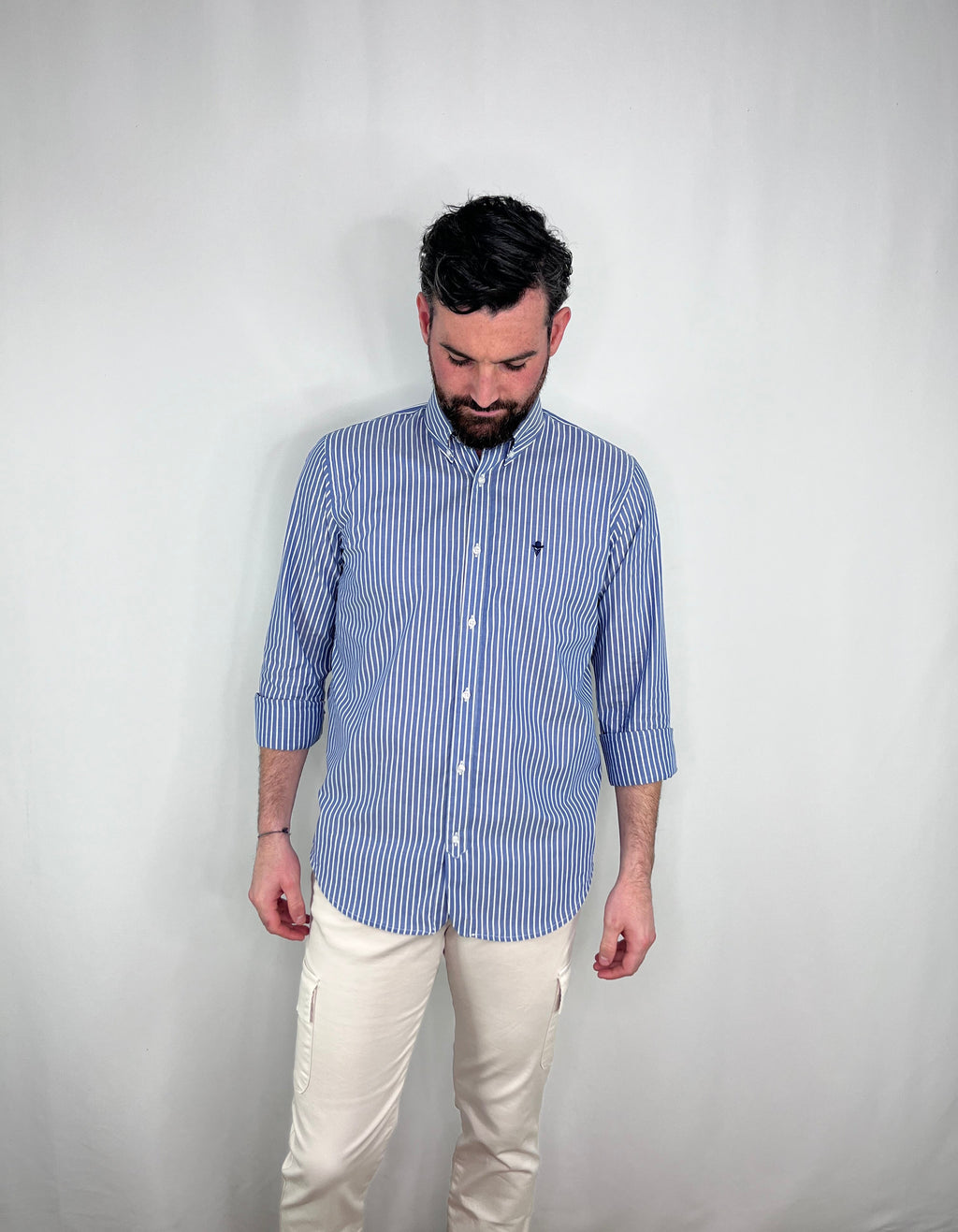 Camisa Sport a Rayas Azul