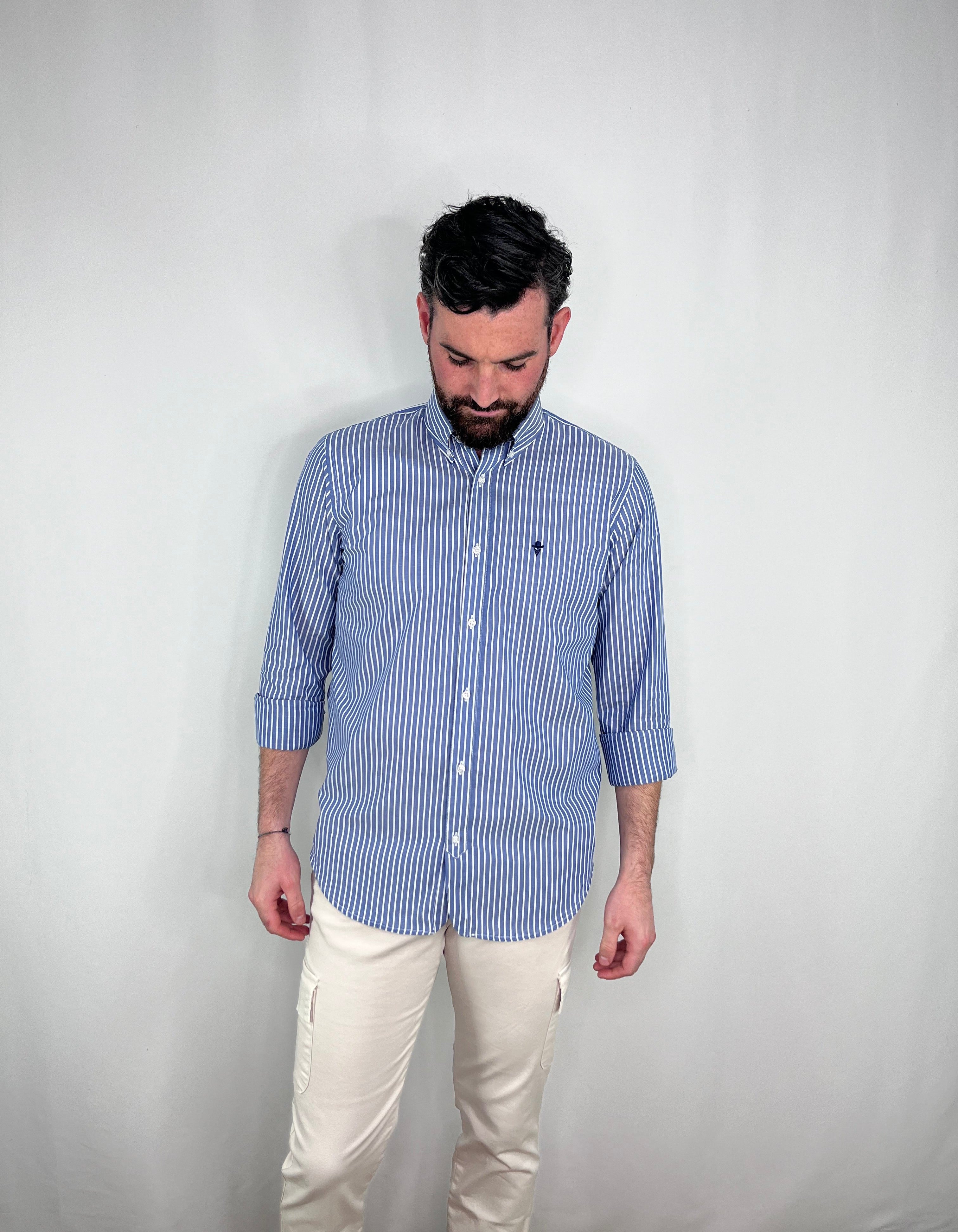 Camisa Sport a Rayas Azul