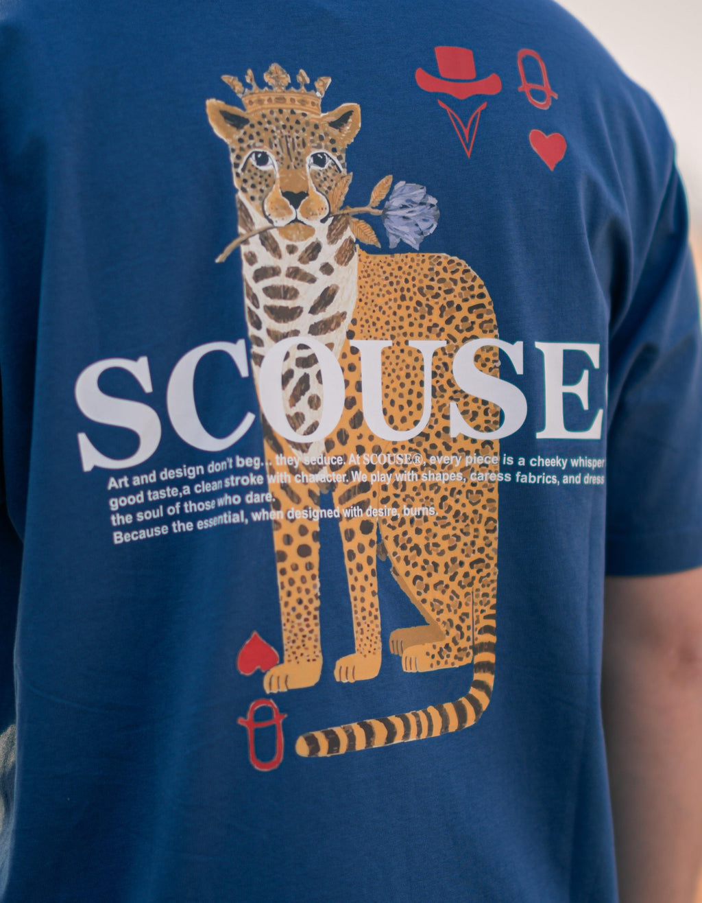 Camiseta azul denin `Leopardo´