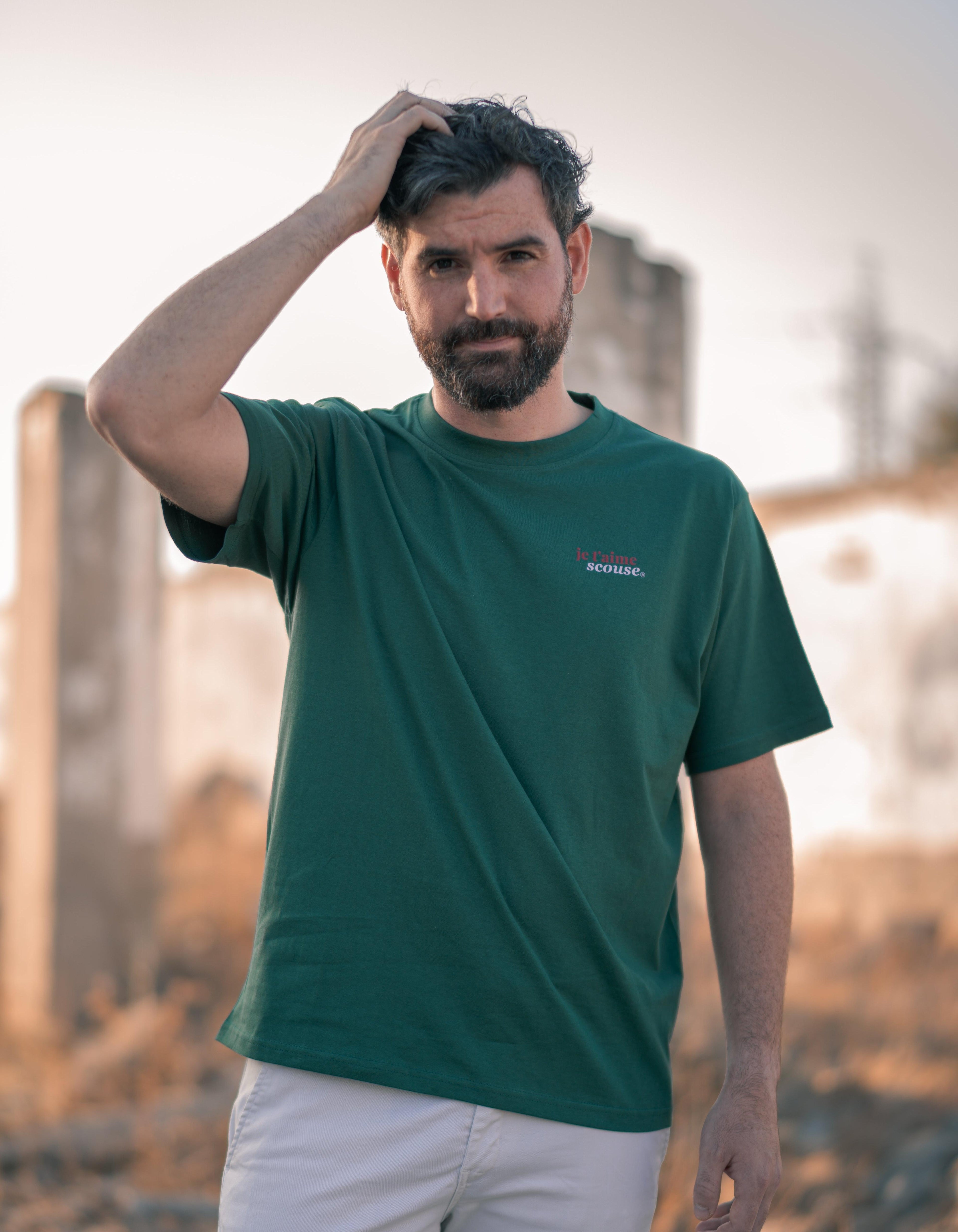 Camiseta verde arbol. Je t´aime