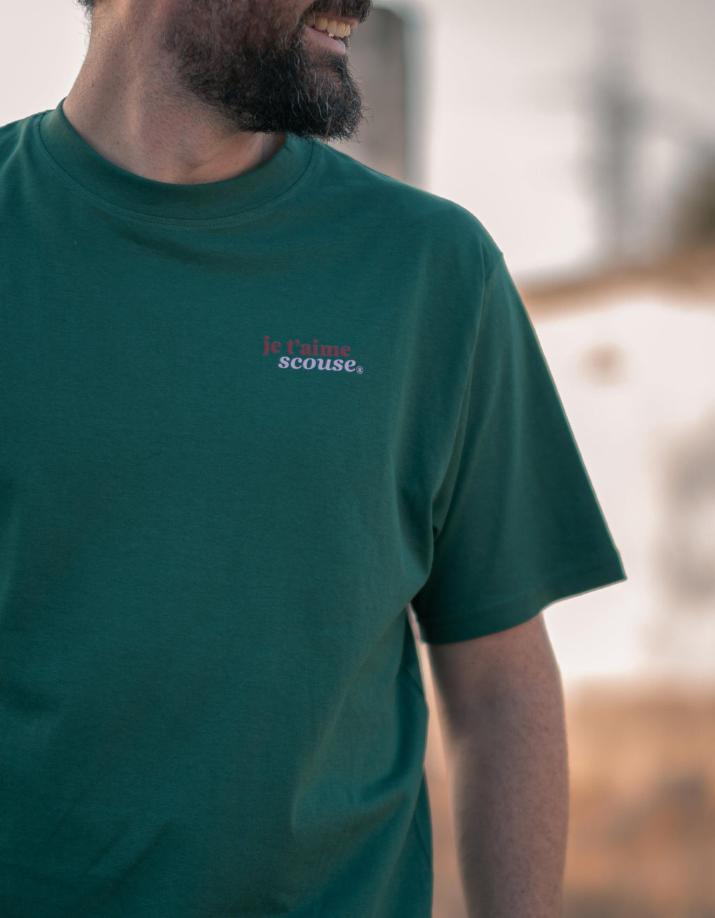 Camiseta verde arbol. Je t´aime