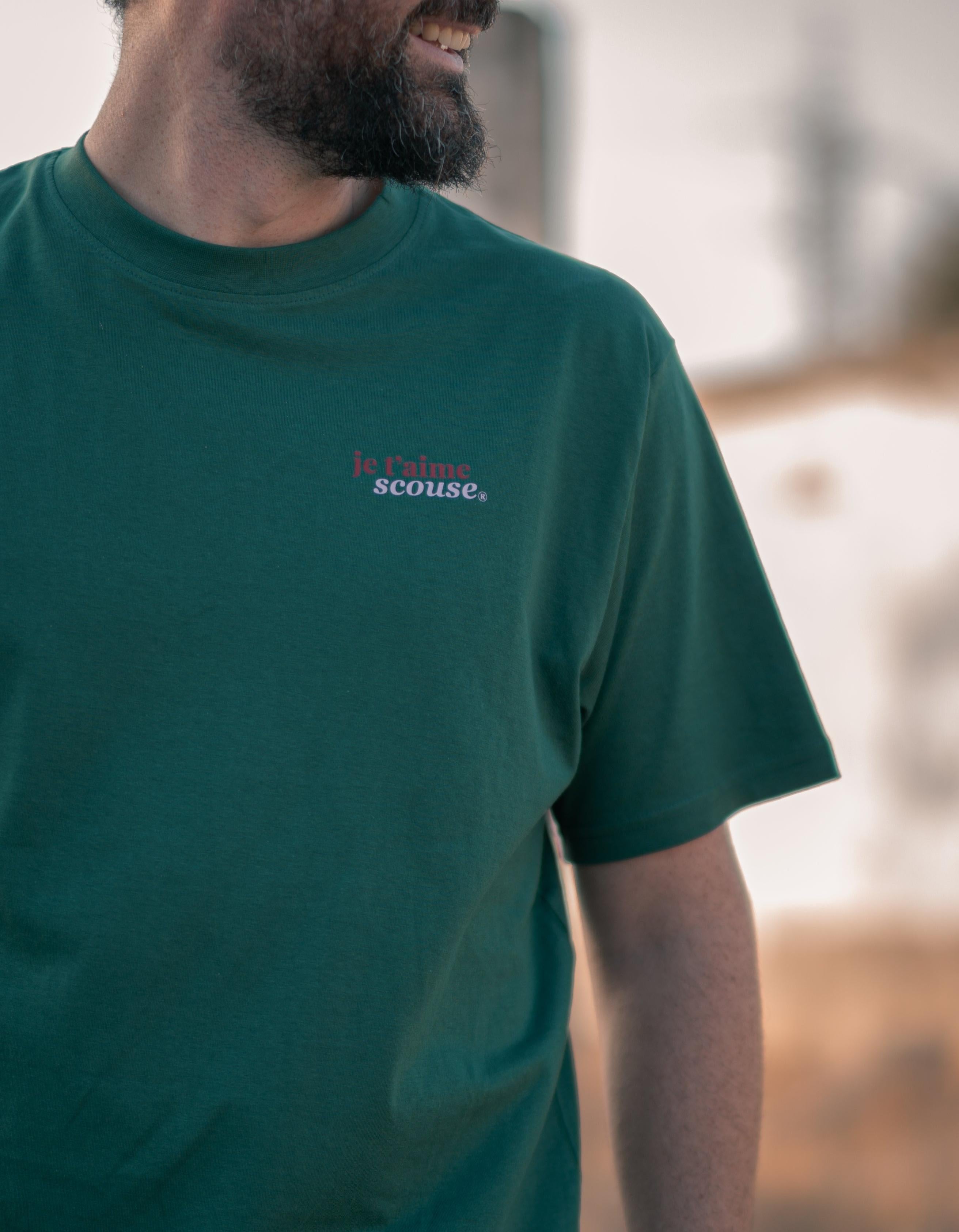 Camiseta verde arbol. Je t´aime