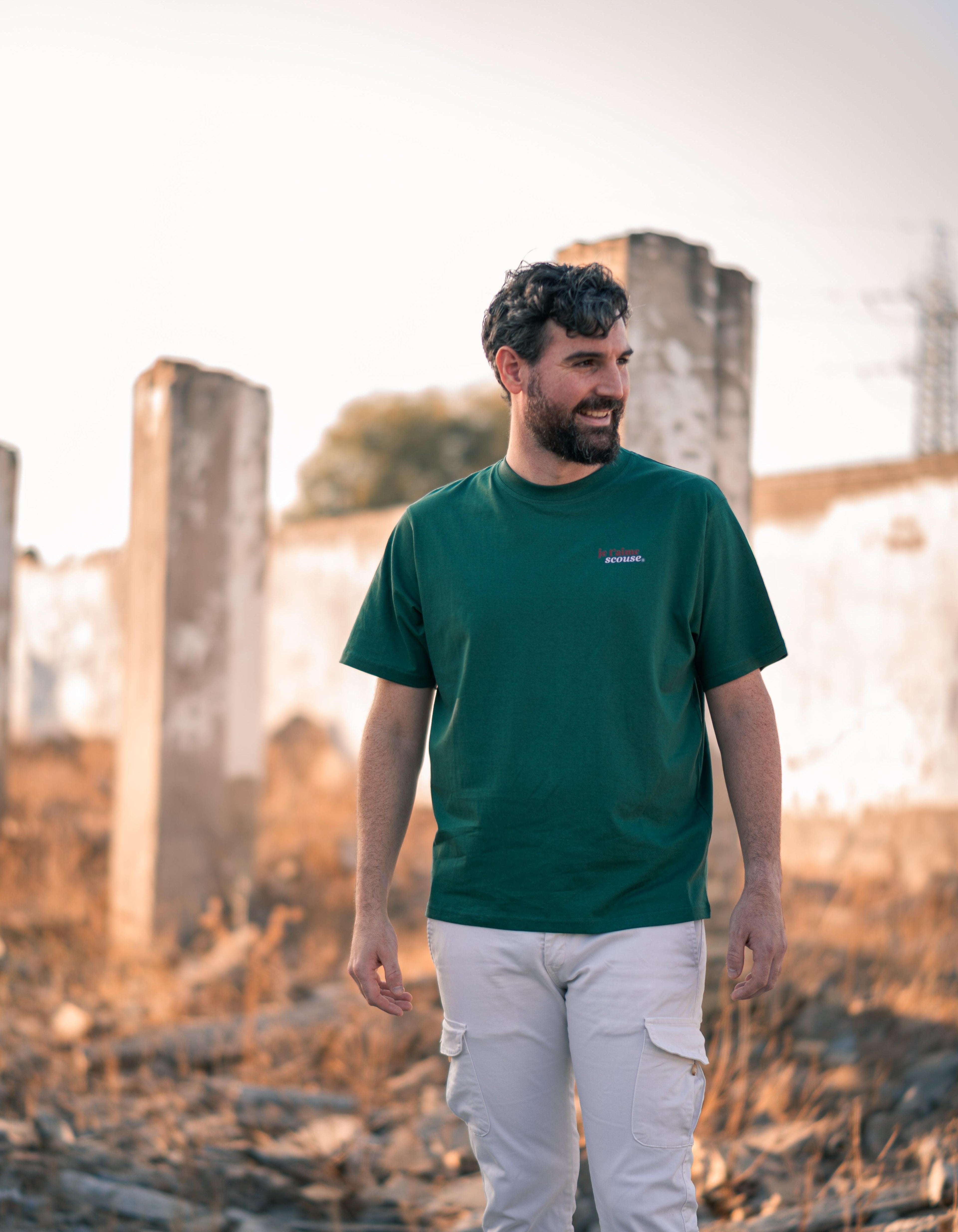 Camiseta verde arbol. Je t´aime