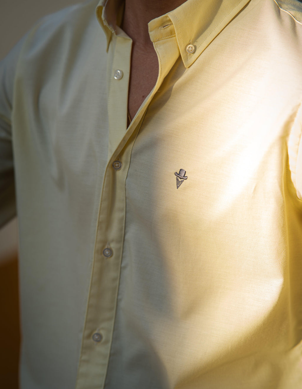 Camisa amarilla sport oxford