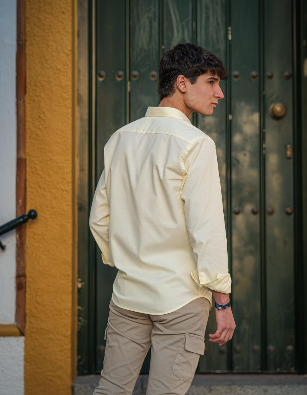 Camisa amarilla sport oxford